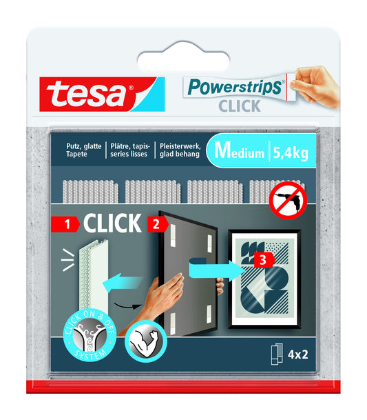 Kleefstip tesa Powerstrips Click Medium, 4 paar wit