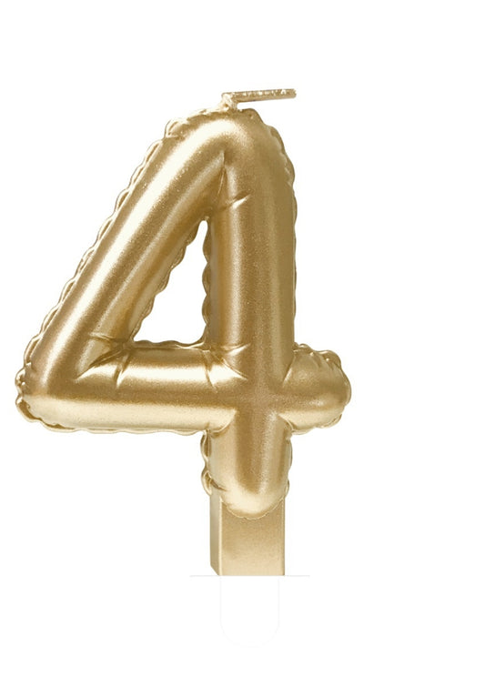 Gouden Foil Ballonkaarsen voor Leeftijdsindicaties, set van 4