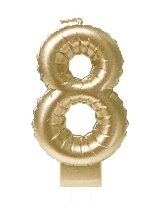 Goudkleurige Foil Ballon Kaarsen voor Leeftijdscijfers