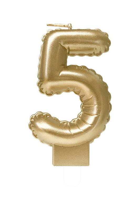 Goudkleurige Foil Ballon Kaarsen voor Leeftijdscijfers