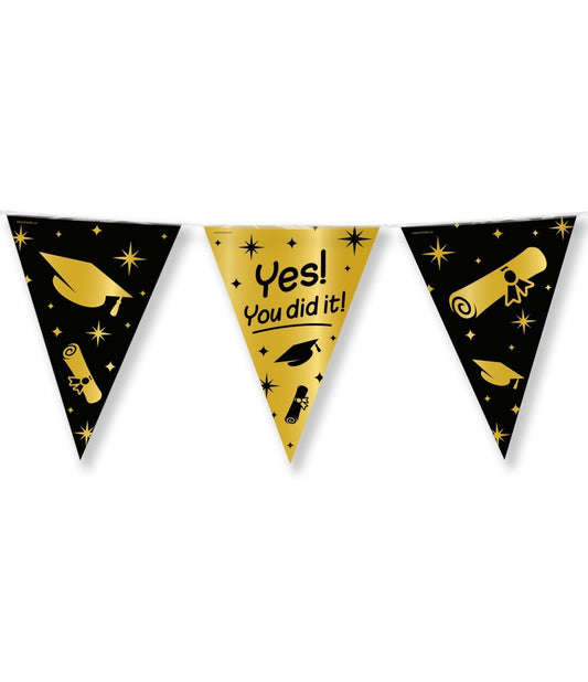 Classy Party Flags Foil 'You Did It' 10 meter vlaggenlijn