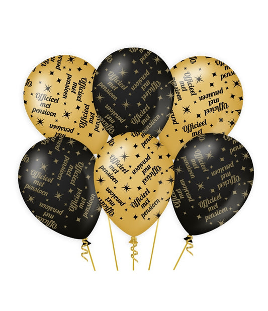 Gouden zwarte feestballonnen voor pensioenfeest