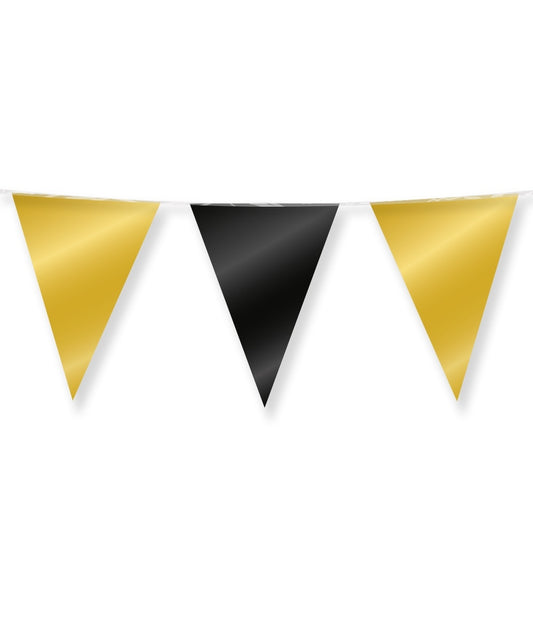 Goud-Zwarte Foil Party Flags 10 Meter