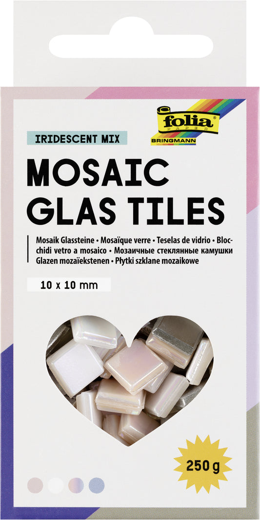 Folia iriserende mozaieksteentjes 10x10mm glas