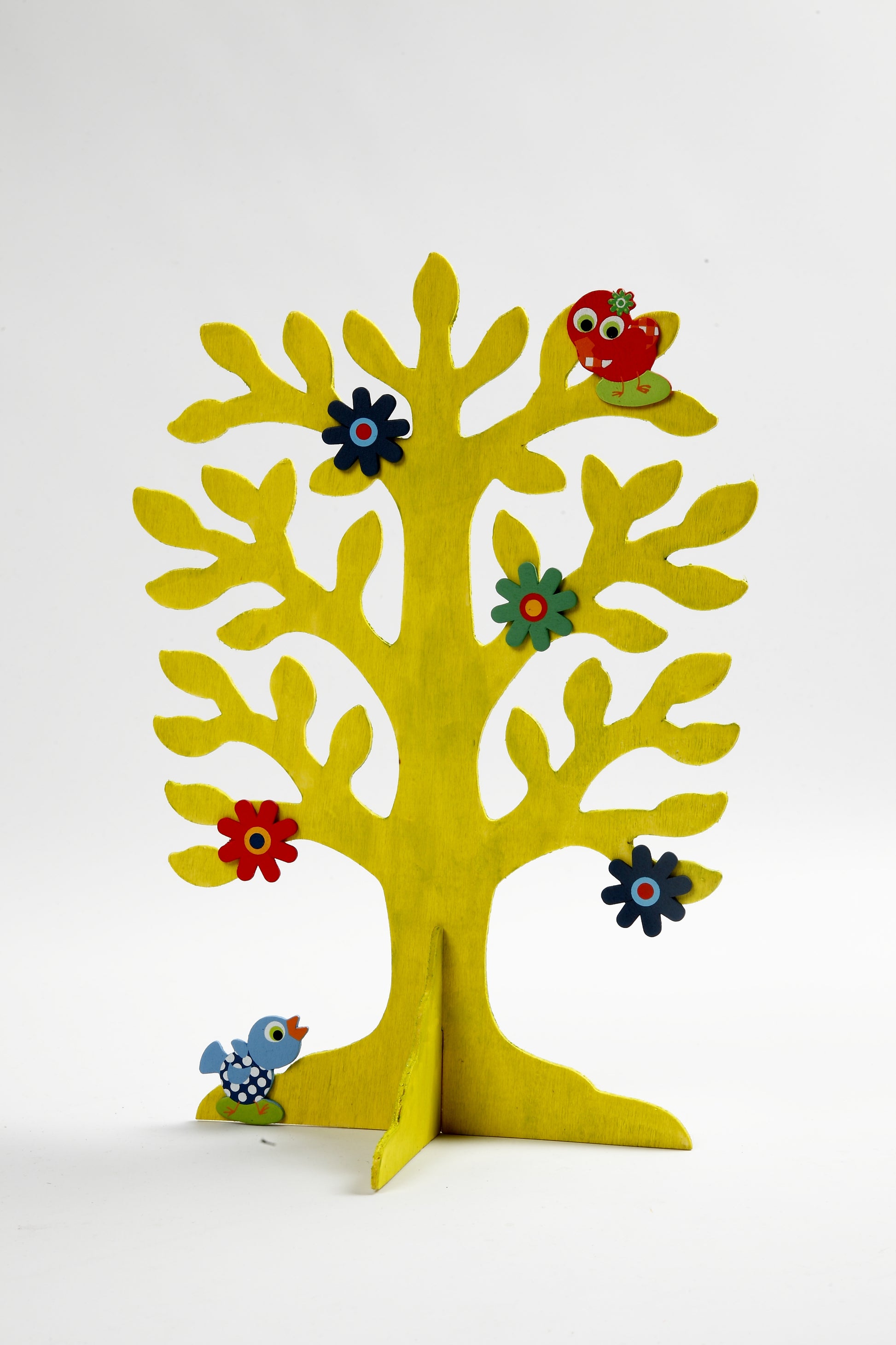 Houten boom decoratie 30x21,5 cm creatief project - 3