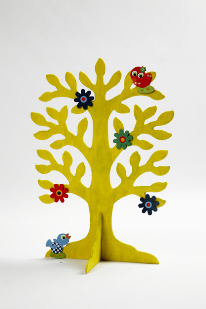 Houten boom decoratie 30x21,5 cm creatief project - 3