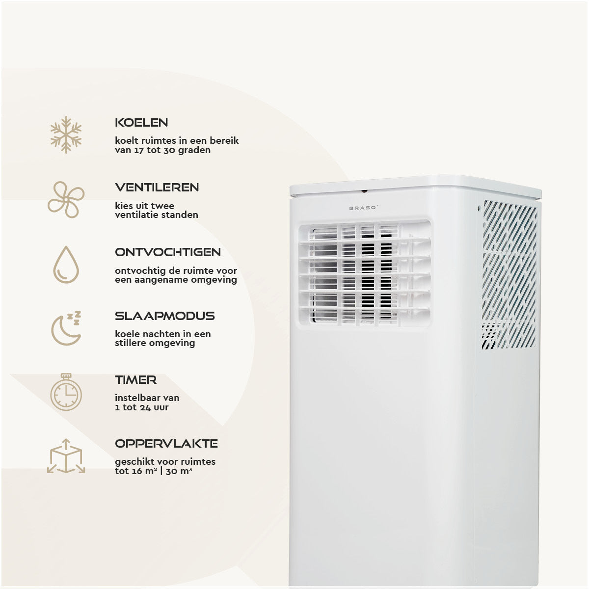 Mobiele airconditioning BRASQ MAC9000 9000 BTU wit - 6