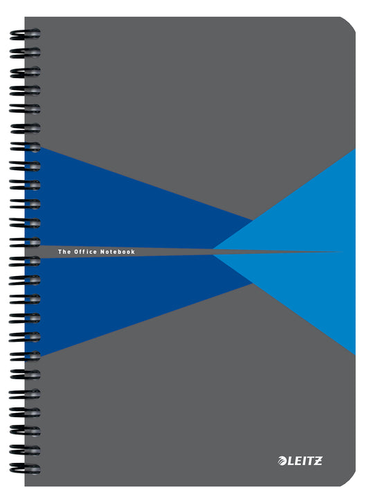 Notitieboek Leitz Office A5 met 180 pagina's, spiraalgebonden in grijs