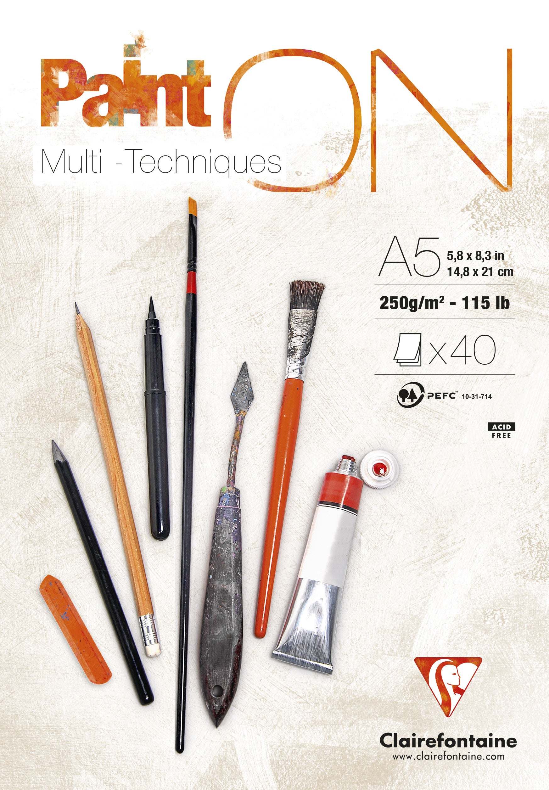 Clairfontaine Paint Tekenblok A5 40 vel 250 g/m²