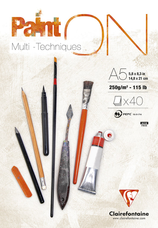 Clairfontaine Paint Tekenblok A5 40 vel 250 g/m²