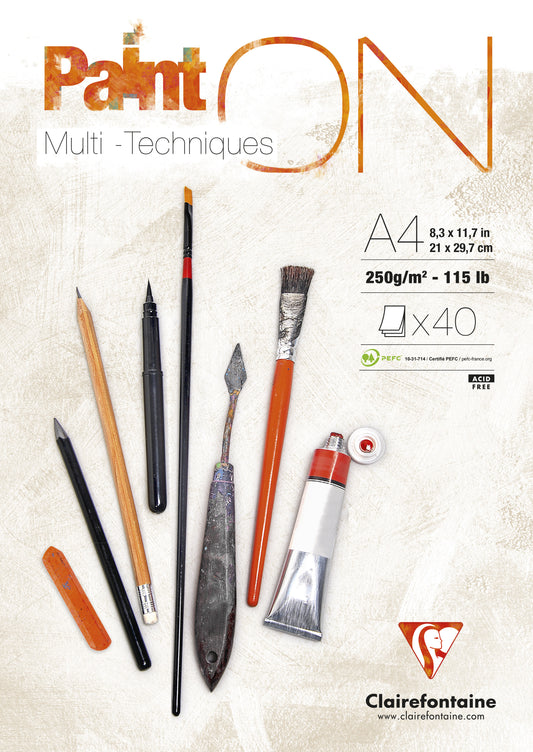 Clairfontaine Paint Tekenblok A4 40 vel 250 g/m²