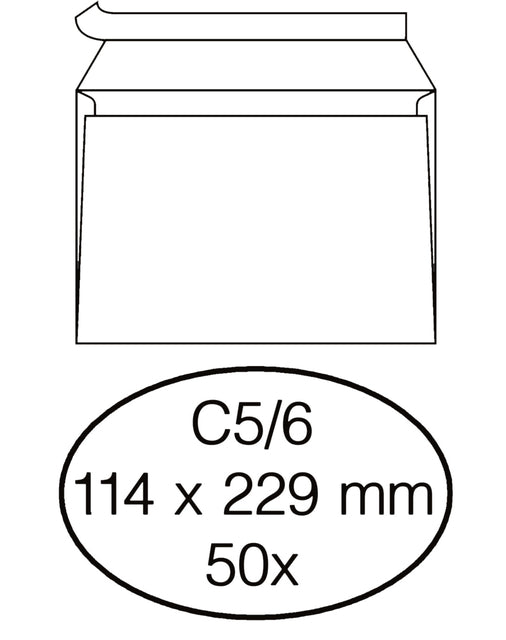Envelop Quantore bank C5/6 114x229mm 80g/m² met zelfklevende sluiting