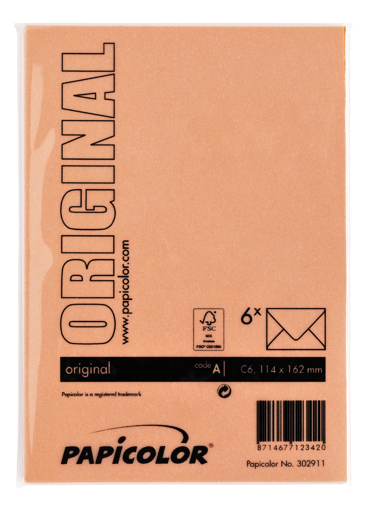 Envelop Papicolor C6 114x162mm oranje - 3