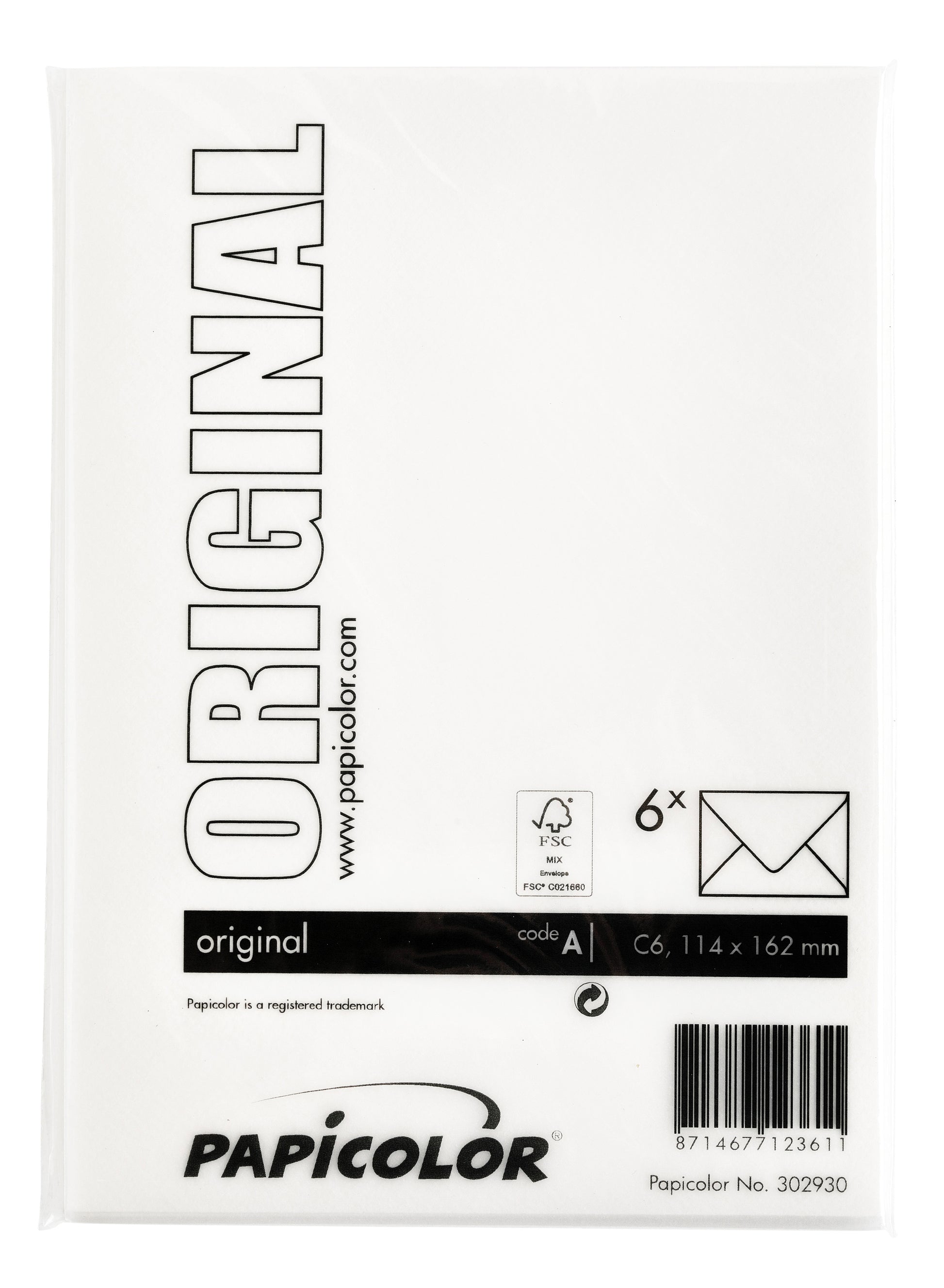 Envelop Papicolor C6 114x162mm hagelwit - 3
