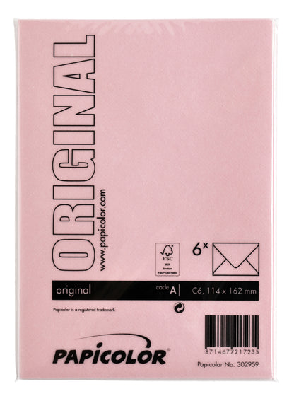 Envelop Papicolor C6 114x162mm babyroze - 2