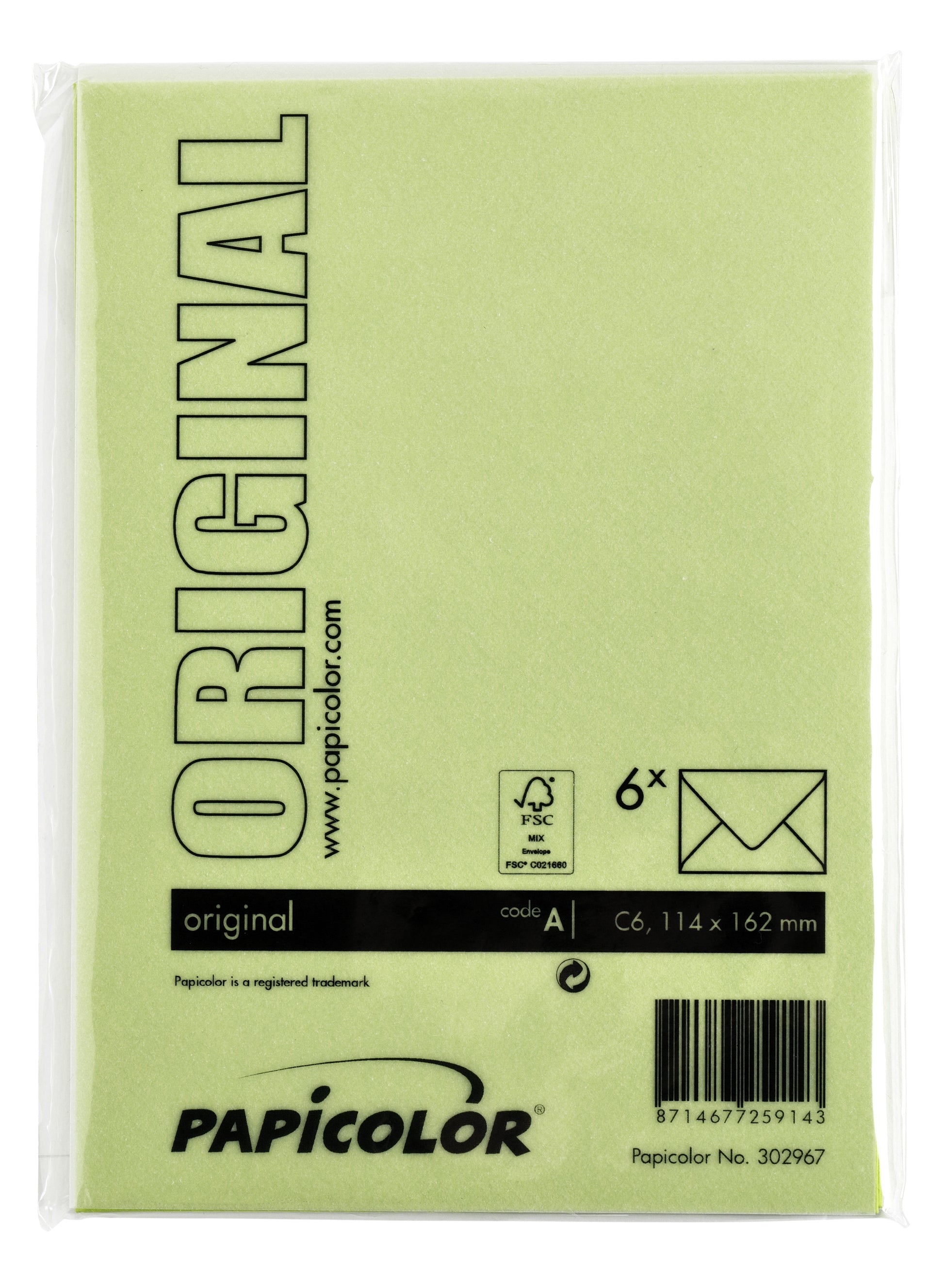 Envelop Papicolor C6 114x162mm appelgroen - 3