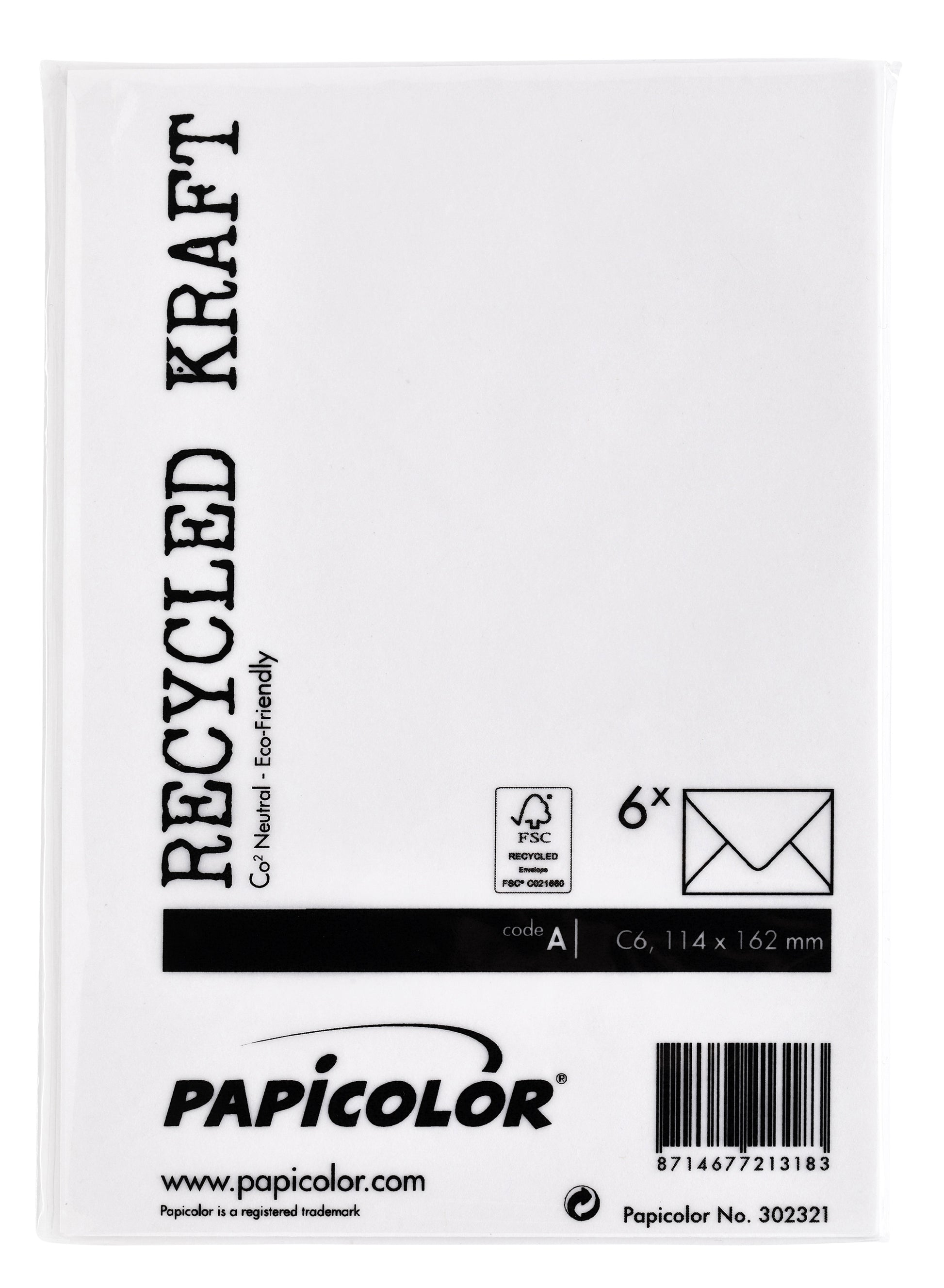 Envelop Papicolor C6 114x162mm kraft wit - 3