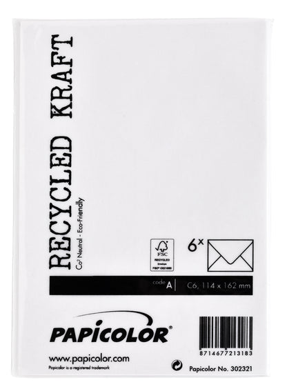 Envelop Papicolor C6 114x162mm kraft wit - 3