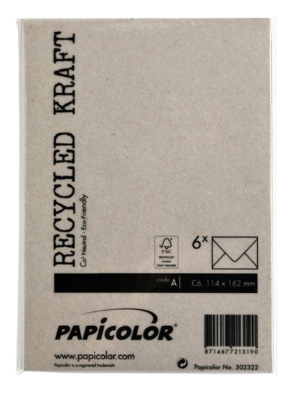Envelop Papicolor C6 114x162mm kraft grijs - 3