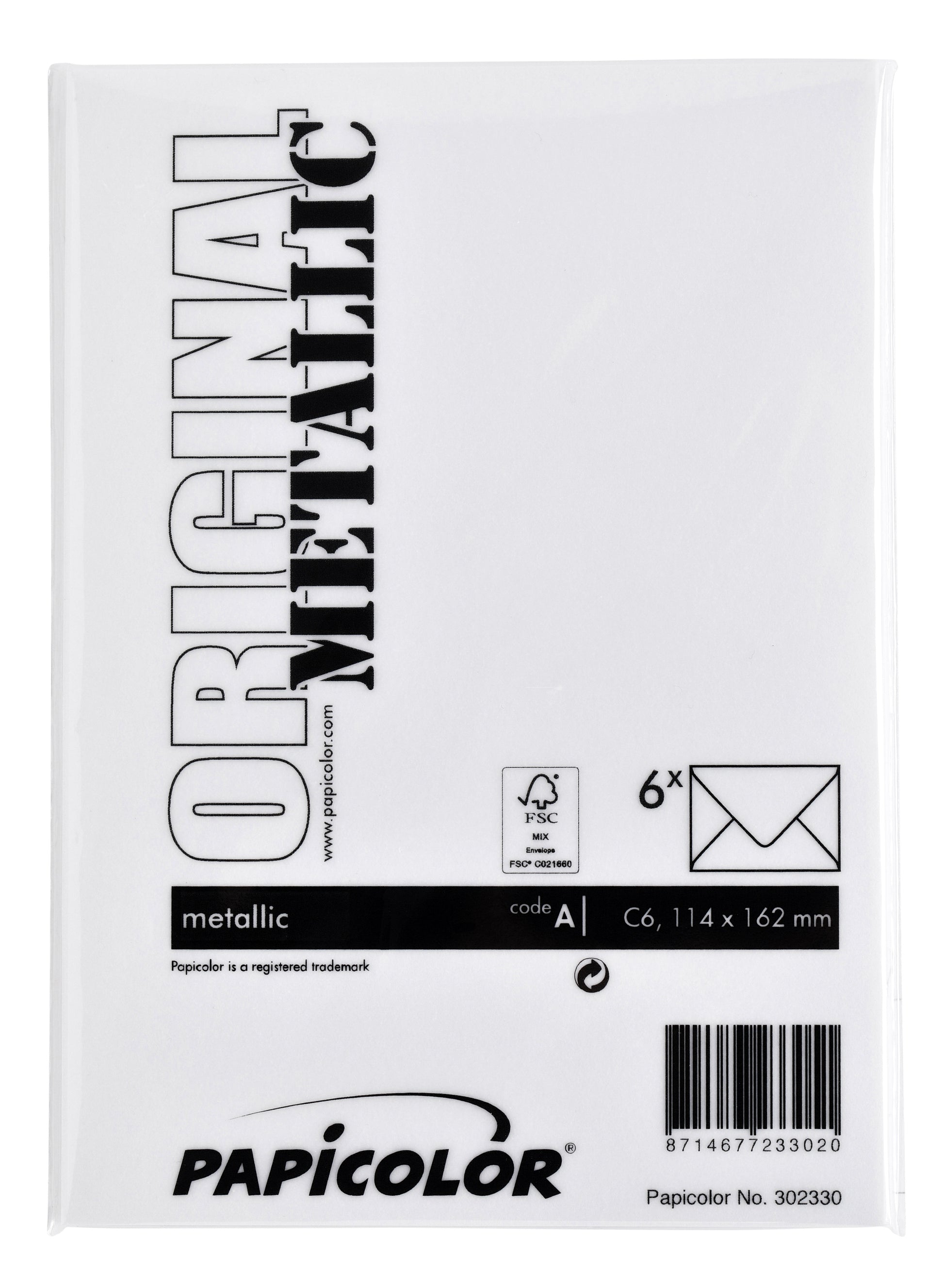 Envelop Papicolor C6 114x162mm metallic parelwit - 3
