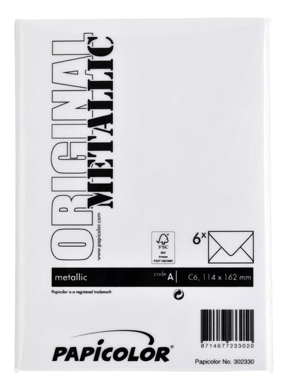 Envelop Papicolor C6 114x162mm metallic parelwit - 3