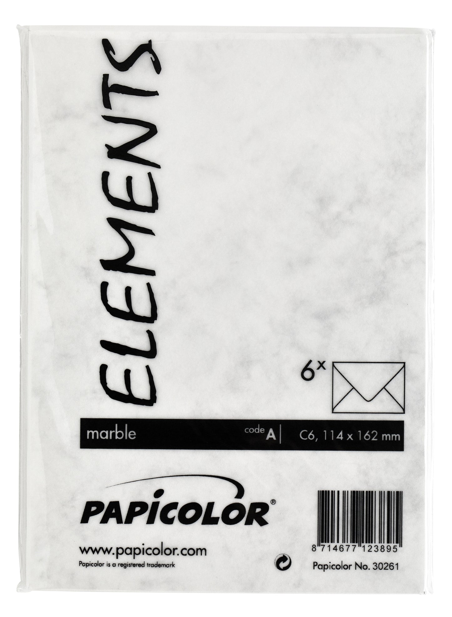 Papicolor C6 Envelop 114x162mm marble grijs - 3