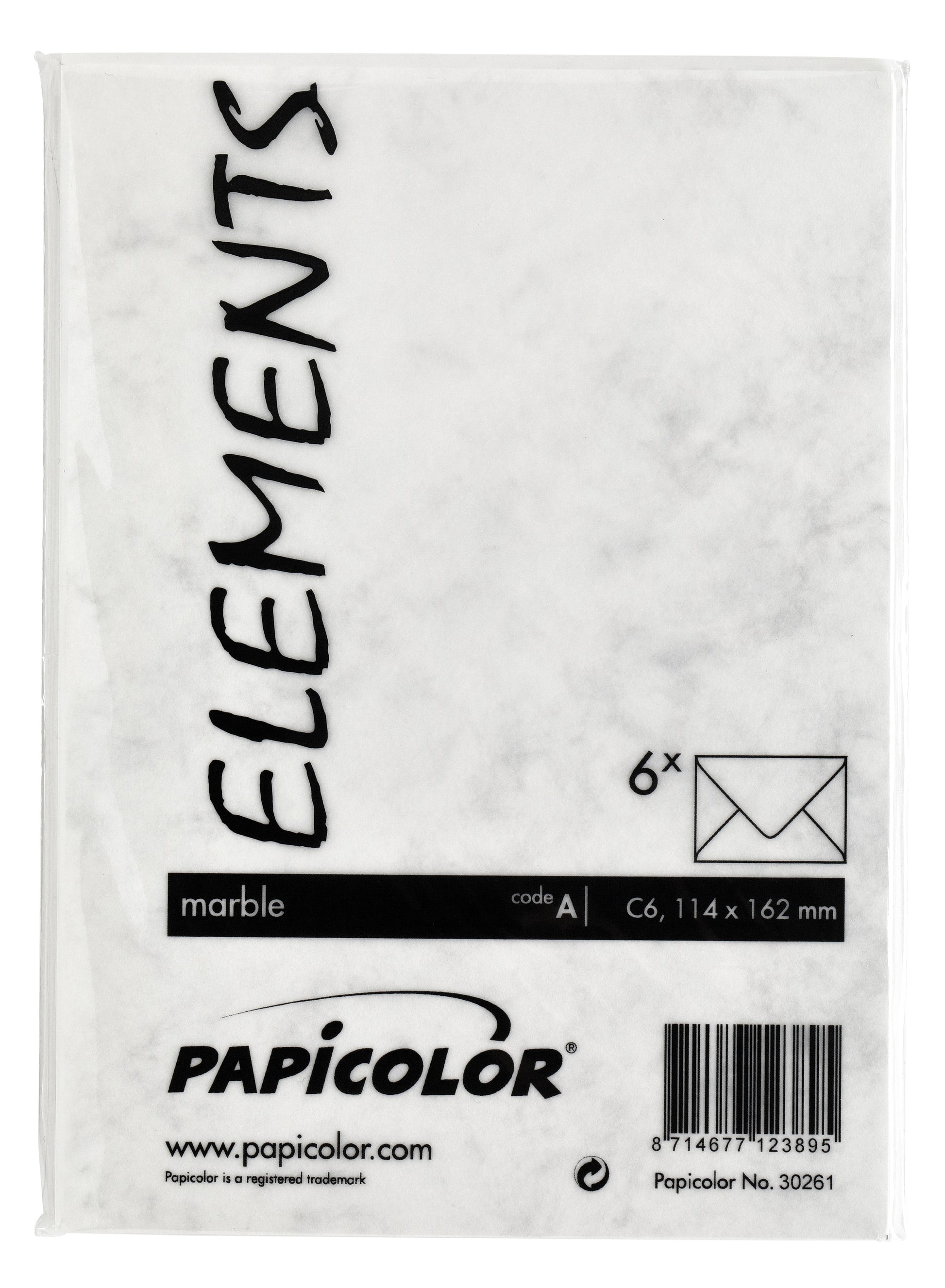 Papicolor C6 Envelop 114x162mm marble grijs - 3