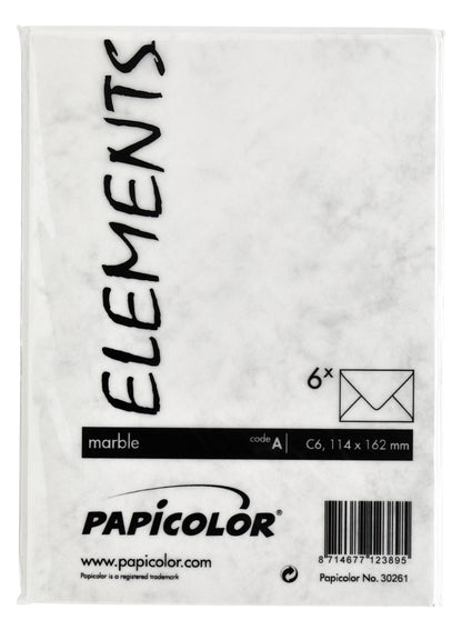 Papicolor C6 Envelop 114x162mm marble grijs - 3