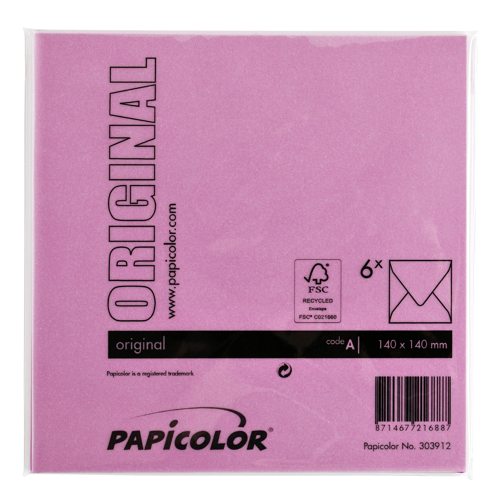 Envelop Papicolor 140x140mm felroze - 3