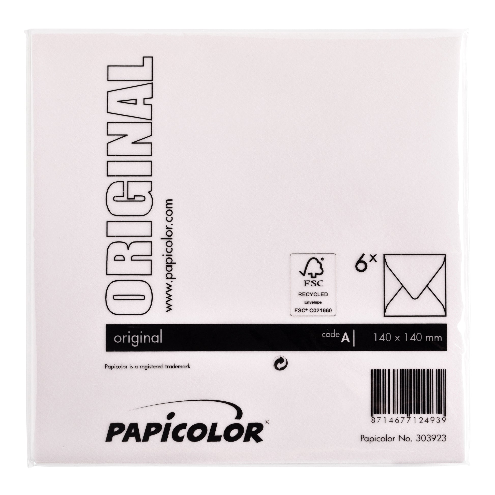 Envelop Papicolor 140x140mm lichtroze - 3
