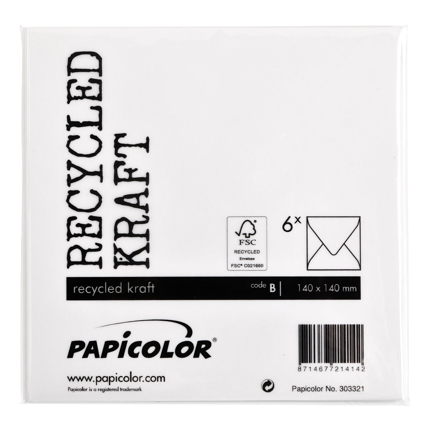 Envelop Papicolor 140x140mm kraft wit - 3