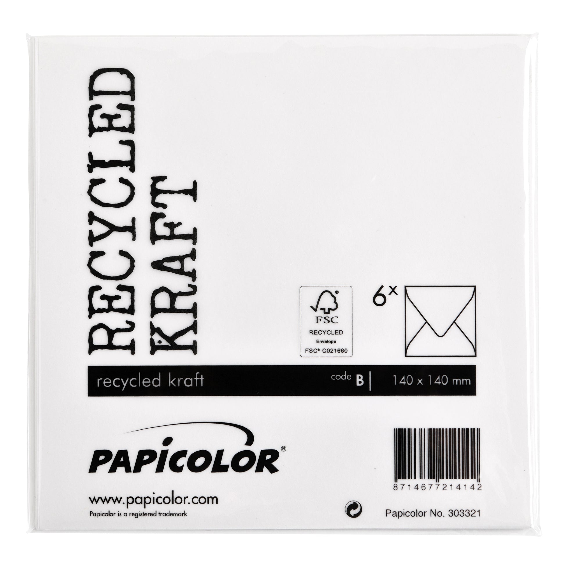 Envelop Papicolor 140x140mm kraft wit - 3