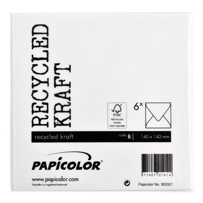 Envelop Papicolor 140x140mm kraft wit - 3