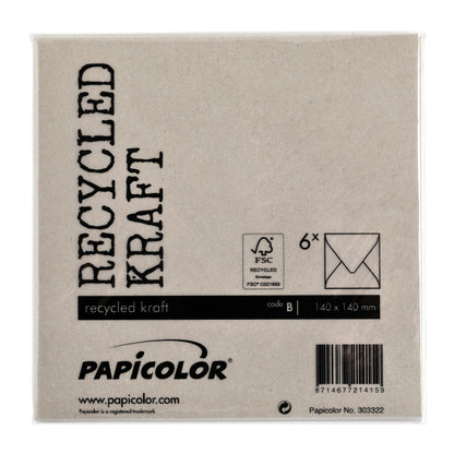 Papicolor 140x140mm kraftgrijs Envelop - 3