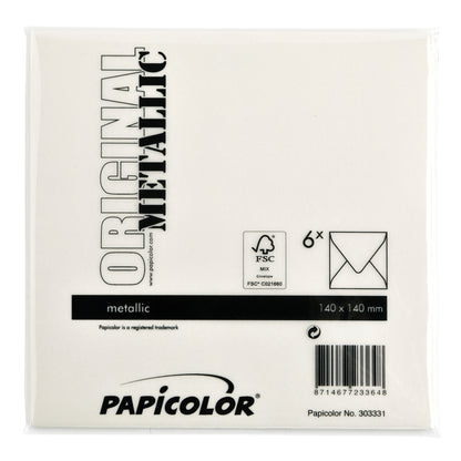 Papicolor 140x140mm metallic ivoor Envelop - 3