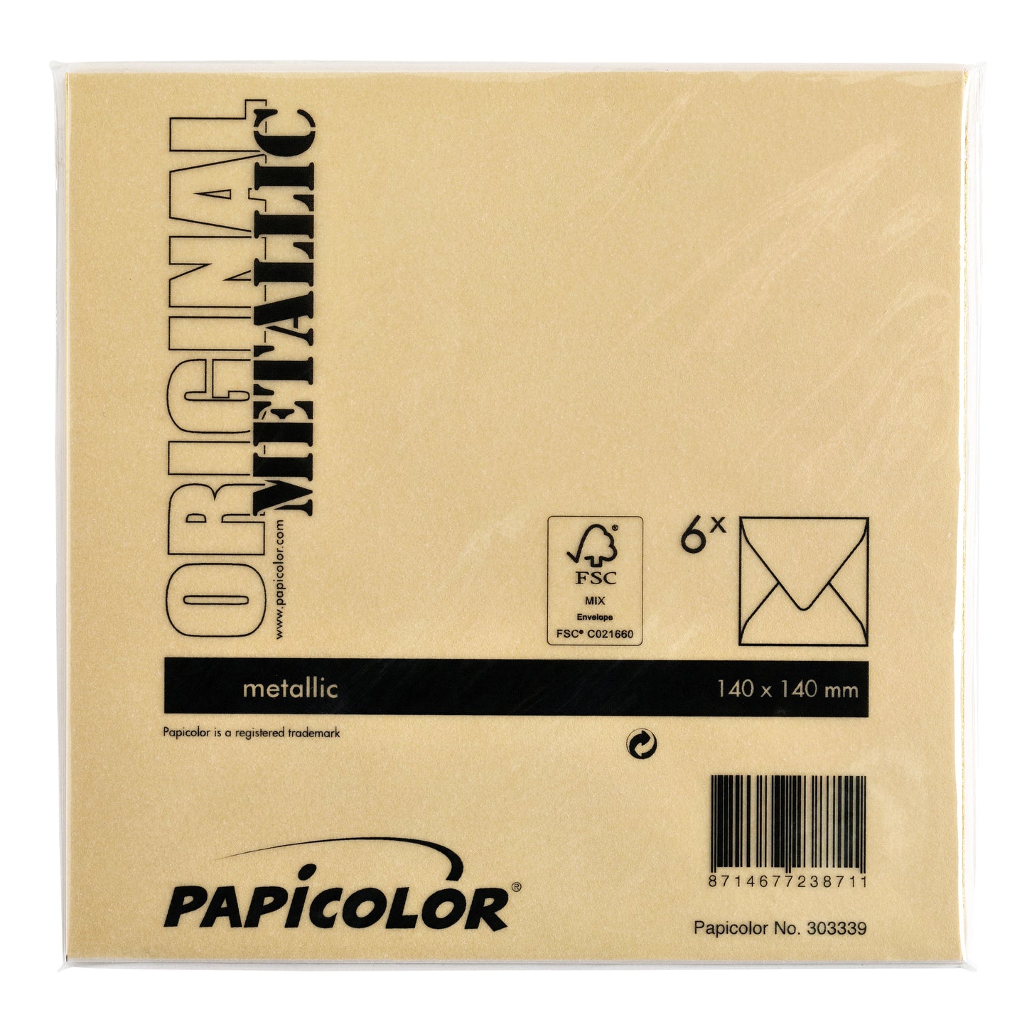 Envelop Papicolor 140x140mm metallic goud - 3
