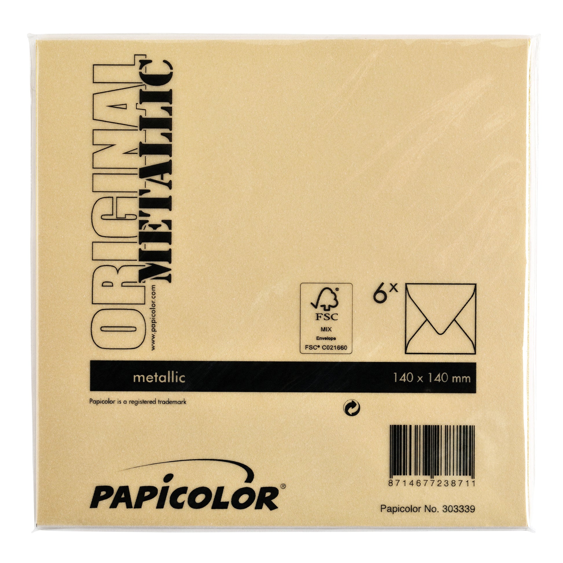 Envelop Papicolor 140x140mm metallic goud - 3