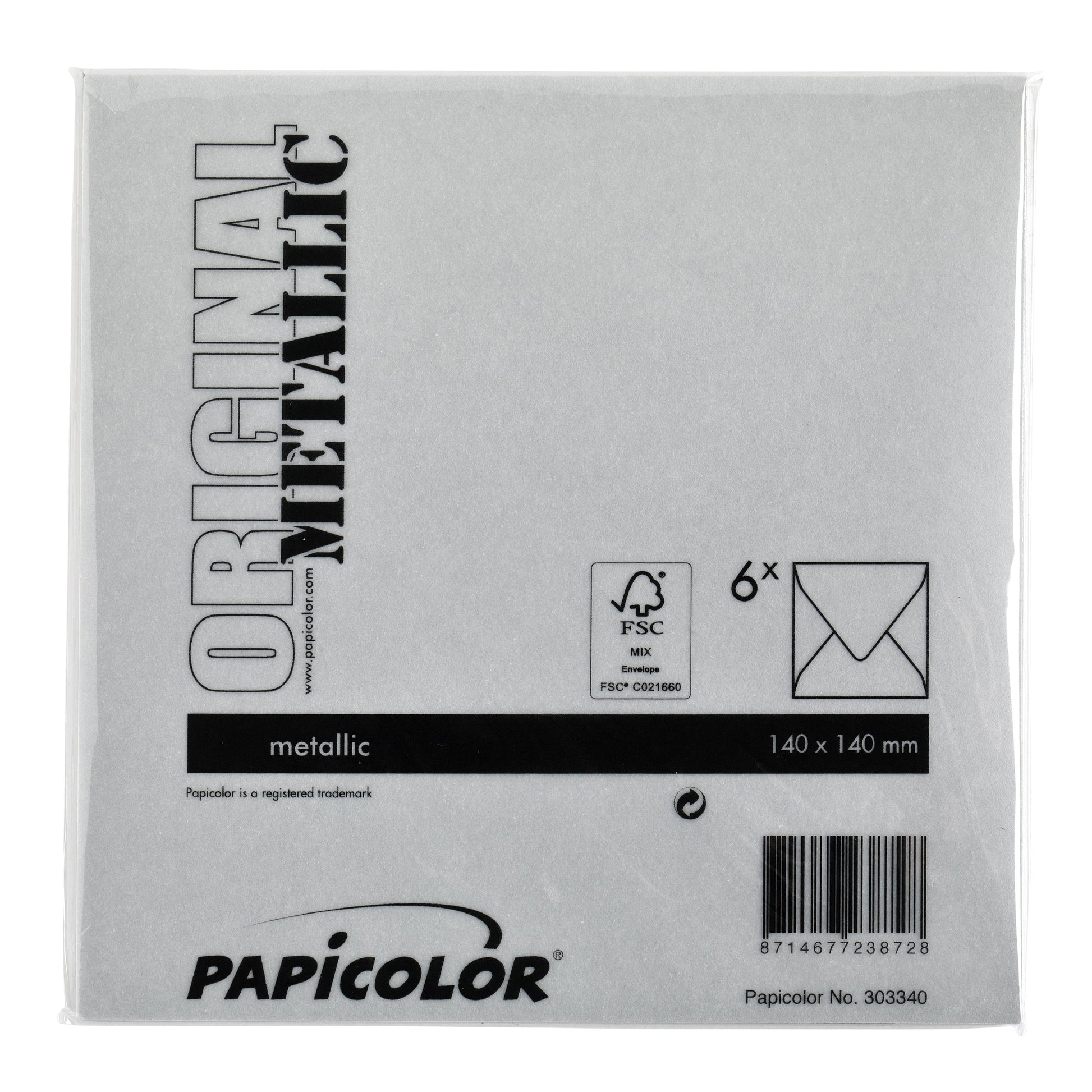 Envelop Papicolor 140x140mm metallic zilver - 3