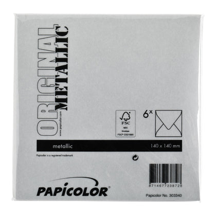 Envelop Papicolor 140x140mm metallic zilver - 3