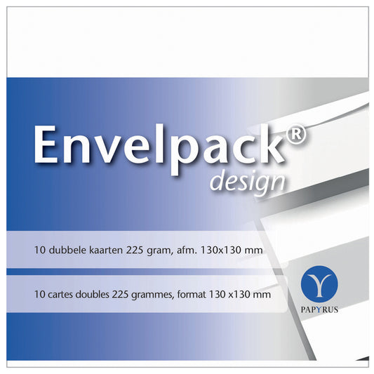 Vierkante dubbele kaart Papyrus Envelpack 130x130mm, wit, 225g/m²