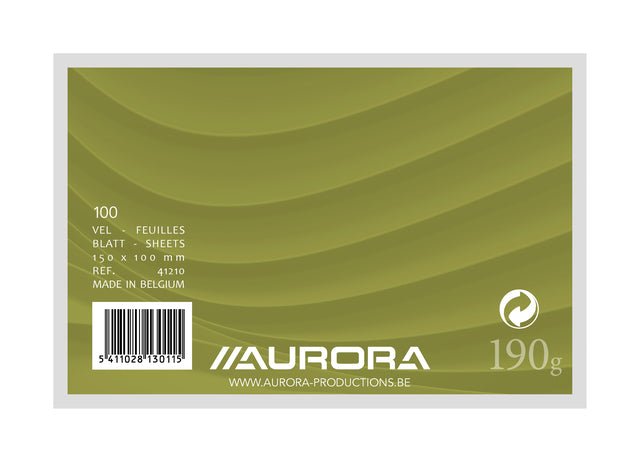 Aurora Blanco 150x100mm, gelijnd, 190gr, per 100 stuks