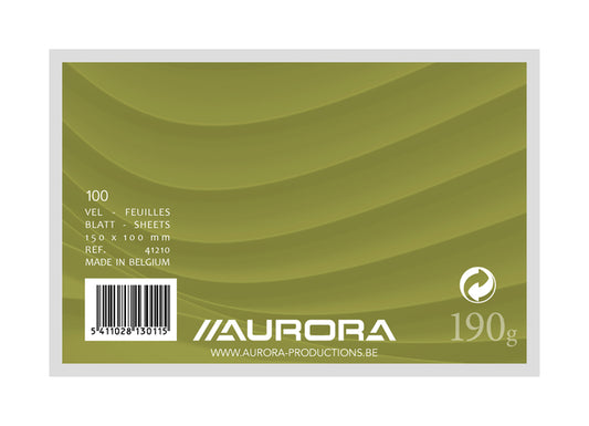 Aurora Blanco 150x100mm, gelijnd, 190gr, per 100 stuks