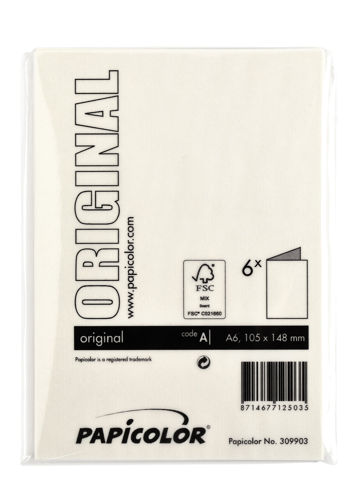 Correspondentiekaart Papi dubbel A6 gevouwen 105x148mm, anjerwit - 3