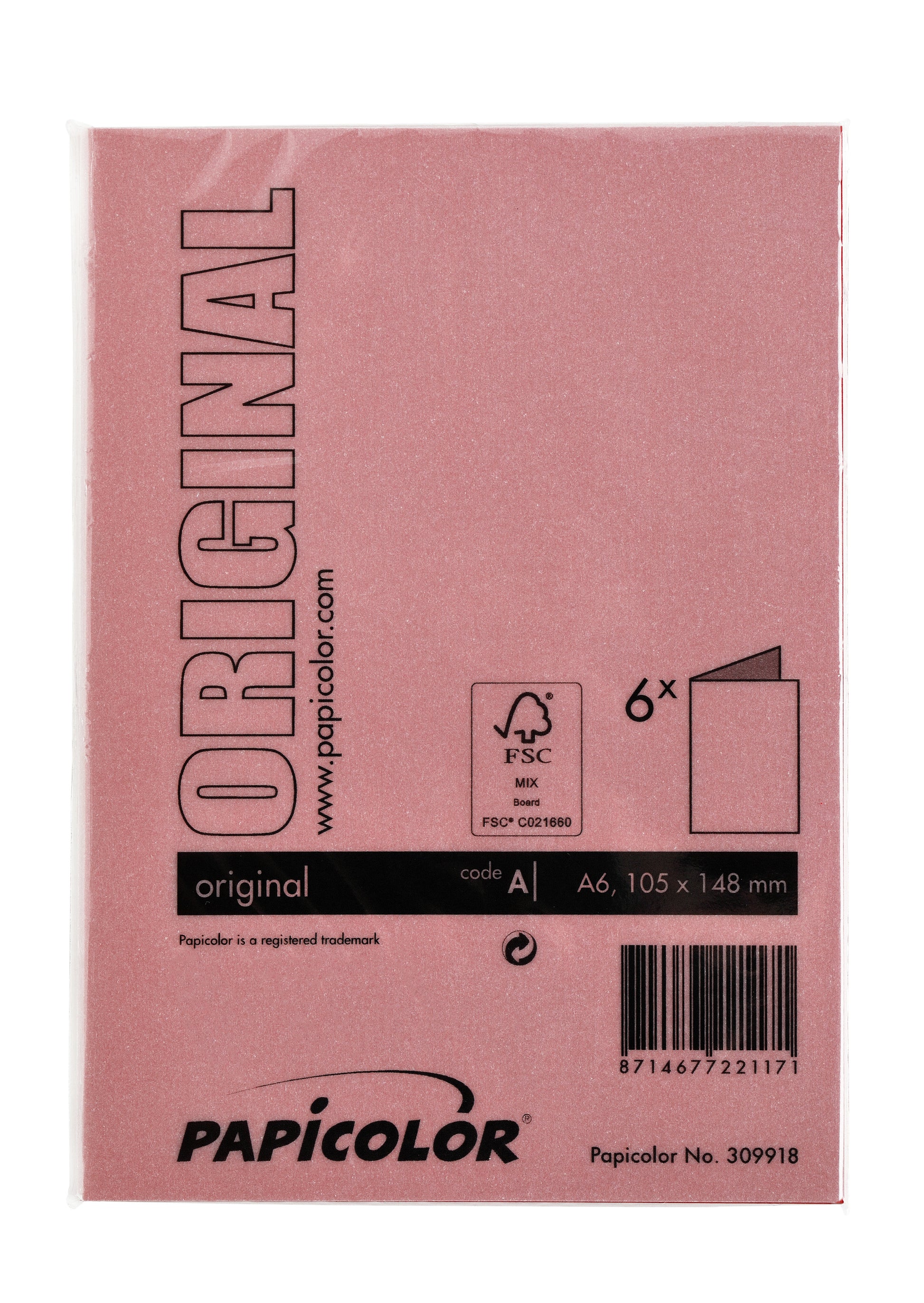 Dubbele correspondentiekaart A6 rood, 105x148mm, 210g, pak 6 - 3