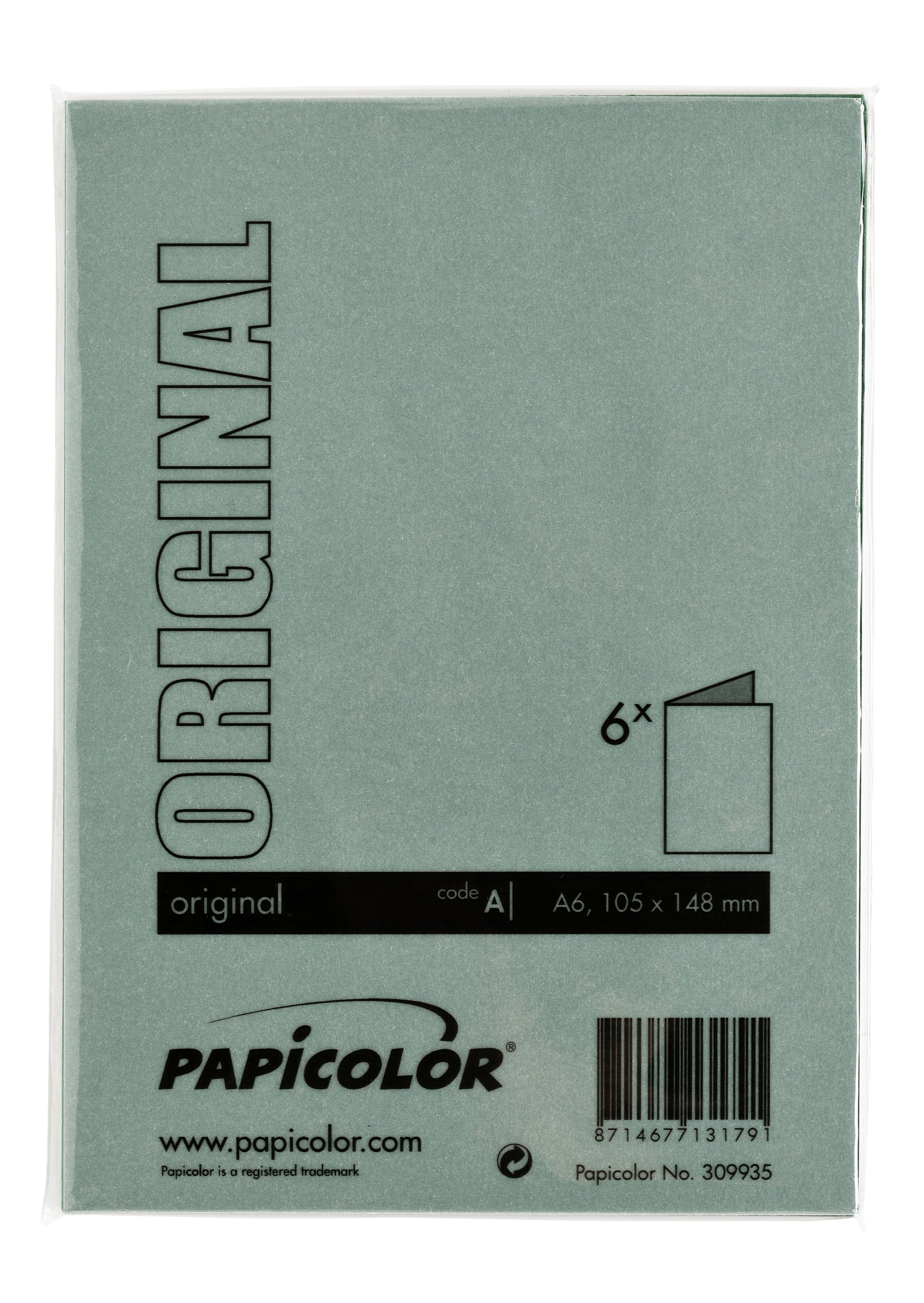 Dubbele correspondentiekaart A6 dennengroen, 105x148mm, 210g, pak 6 - 3