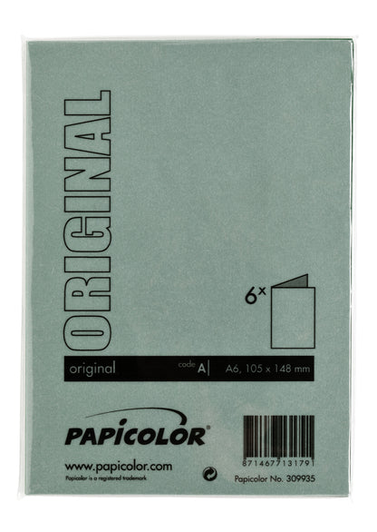 Dubbele correspondentiekaart A6 dennengroen, 105x148mm, 210g, pak 6 - 3