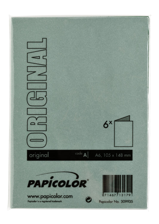 Dubbele correspondentiekaart A6 dennengroen, 105x148mm, 210g, pak 6 - 3