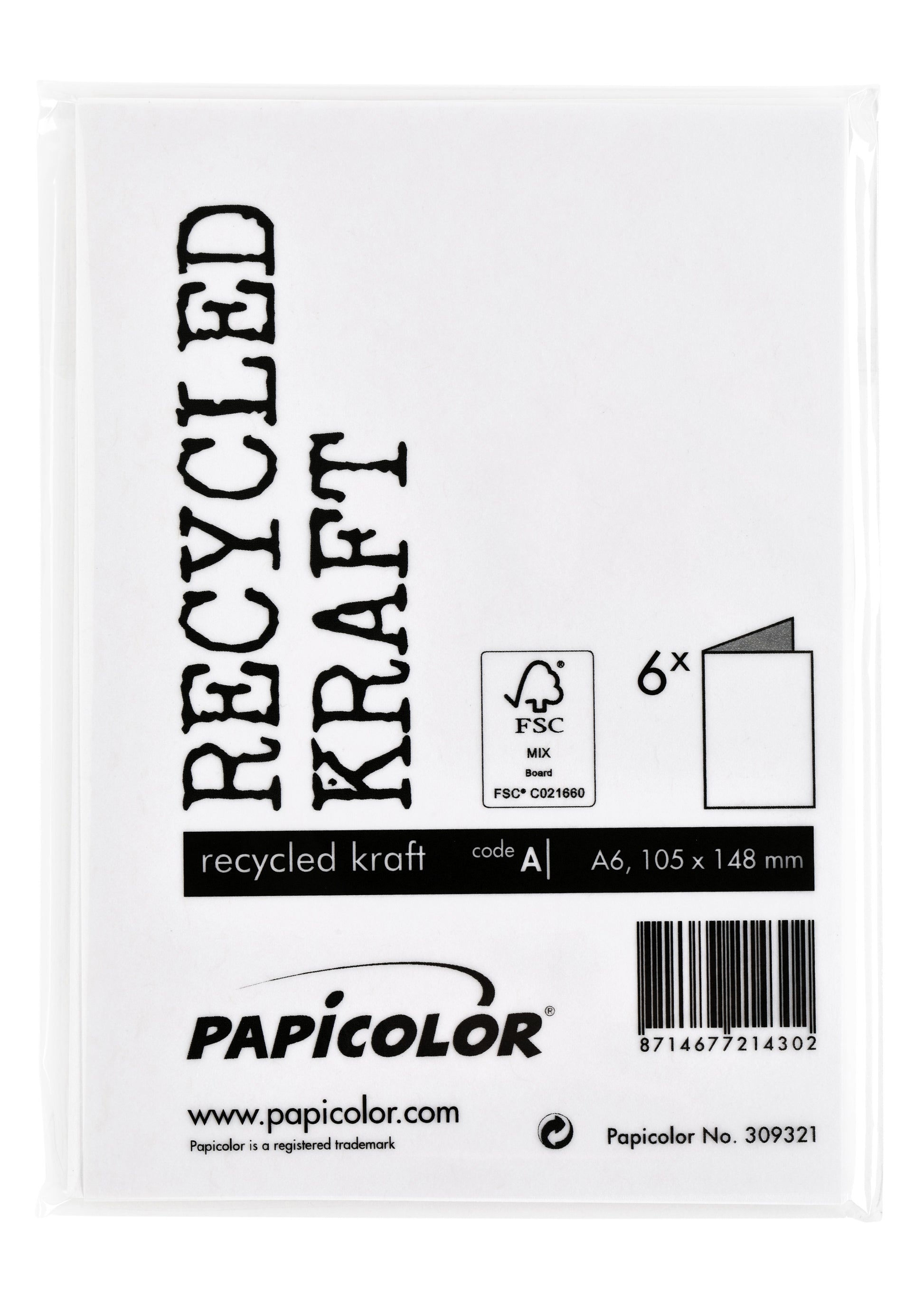 Kraft witte dubbele correspondentiekaart A6, 105x148mm, 210g, pak 6 - 3