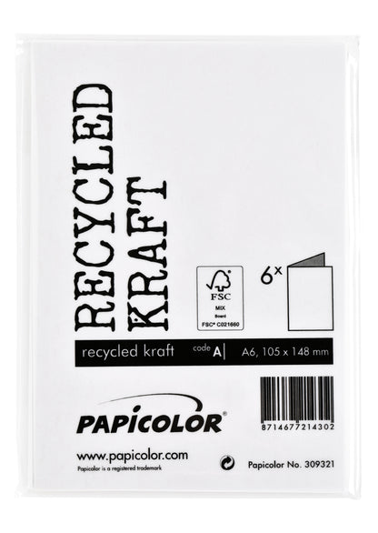 Kraft witte dubbele correspondentiekaart A6, 105x148mm, 210g, pak 6 - 3