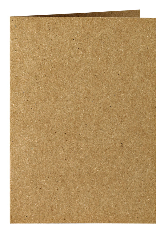 Dubbele correspondentiekaart A6 bruin, 105x148mm, 210g, pak 6
